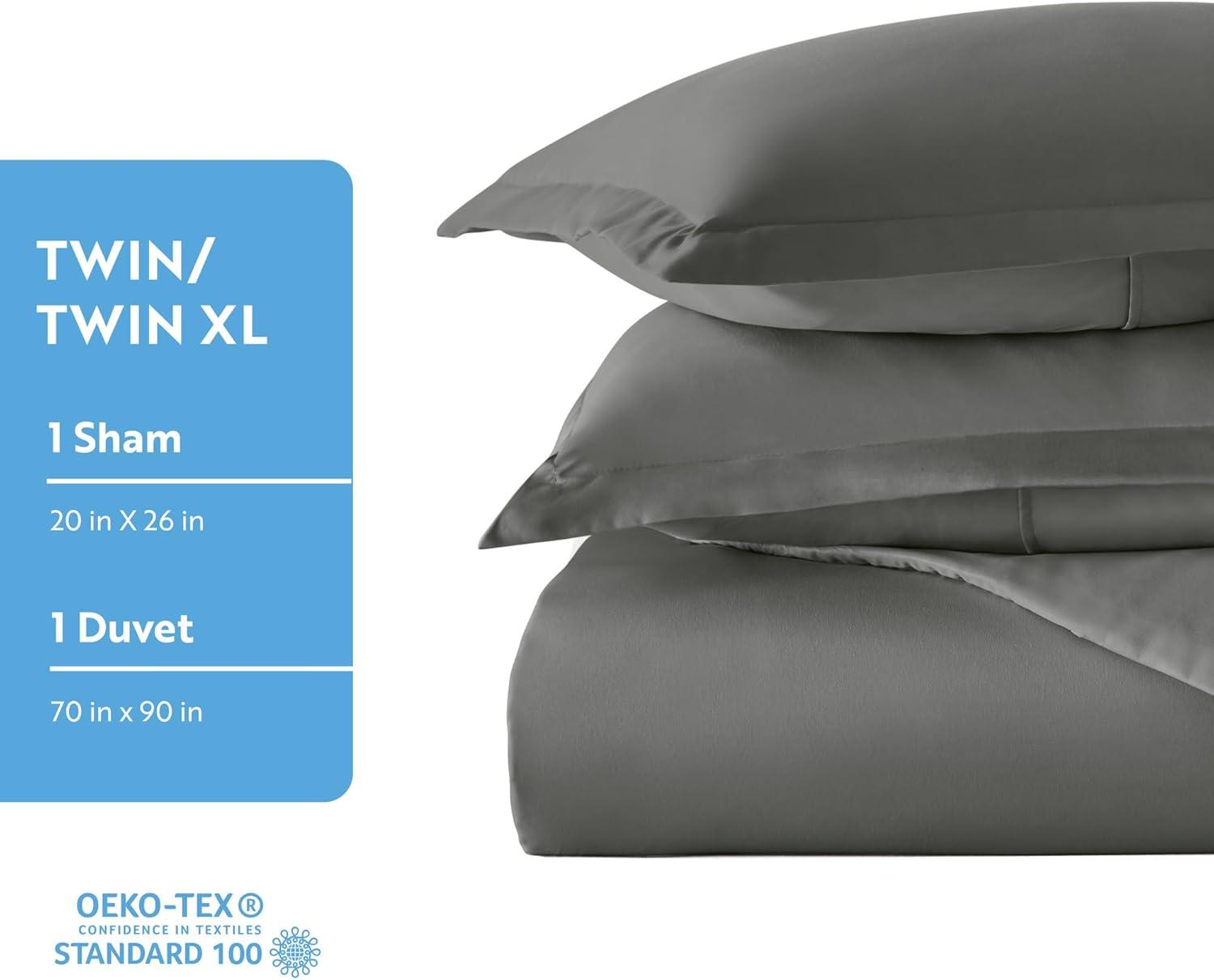 Gray Twin/Twin XL Ultra Soft Microfiber Duvet Cover Set