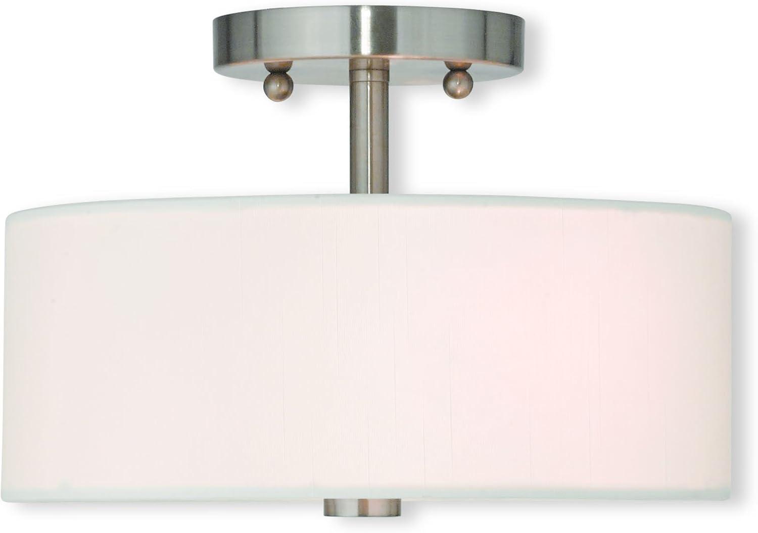Livex Lighting Meridian 2 - Light Semi-Flush Mount in  Brushed Nickel