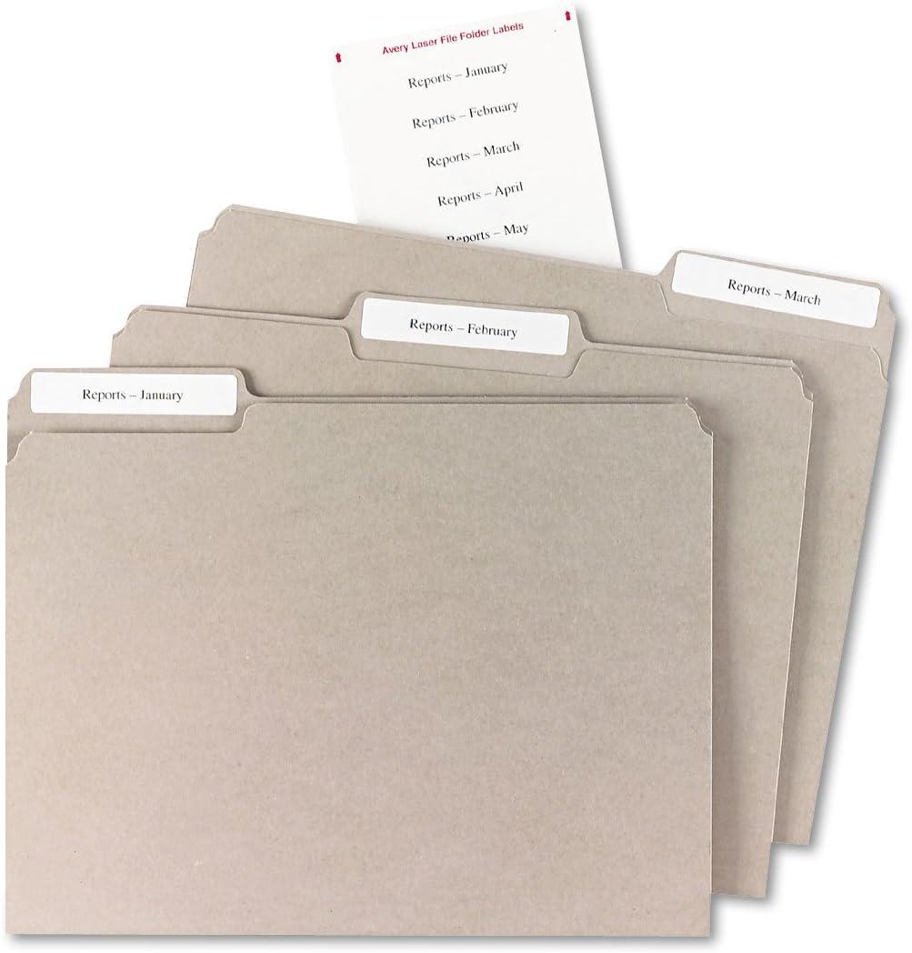 Avery Mini-Sheets File Folder Labels, 2/3" x 3-7/16", White (2181)