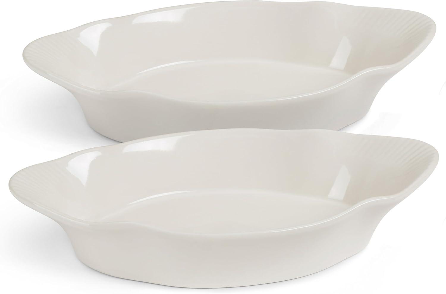 kook Kook Au Gratin Baking Dishes, Ceramic, 18 oz, White