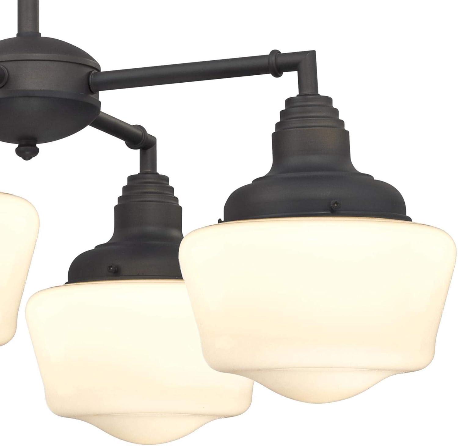 Scholar Four Light Indoor Convertible Chandelier & Semi Flush Ceiling Fixture, Oil Rubbed Bronze