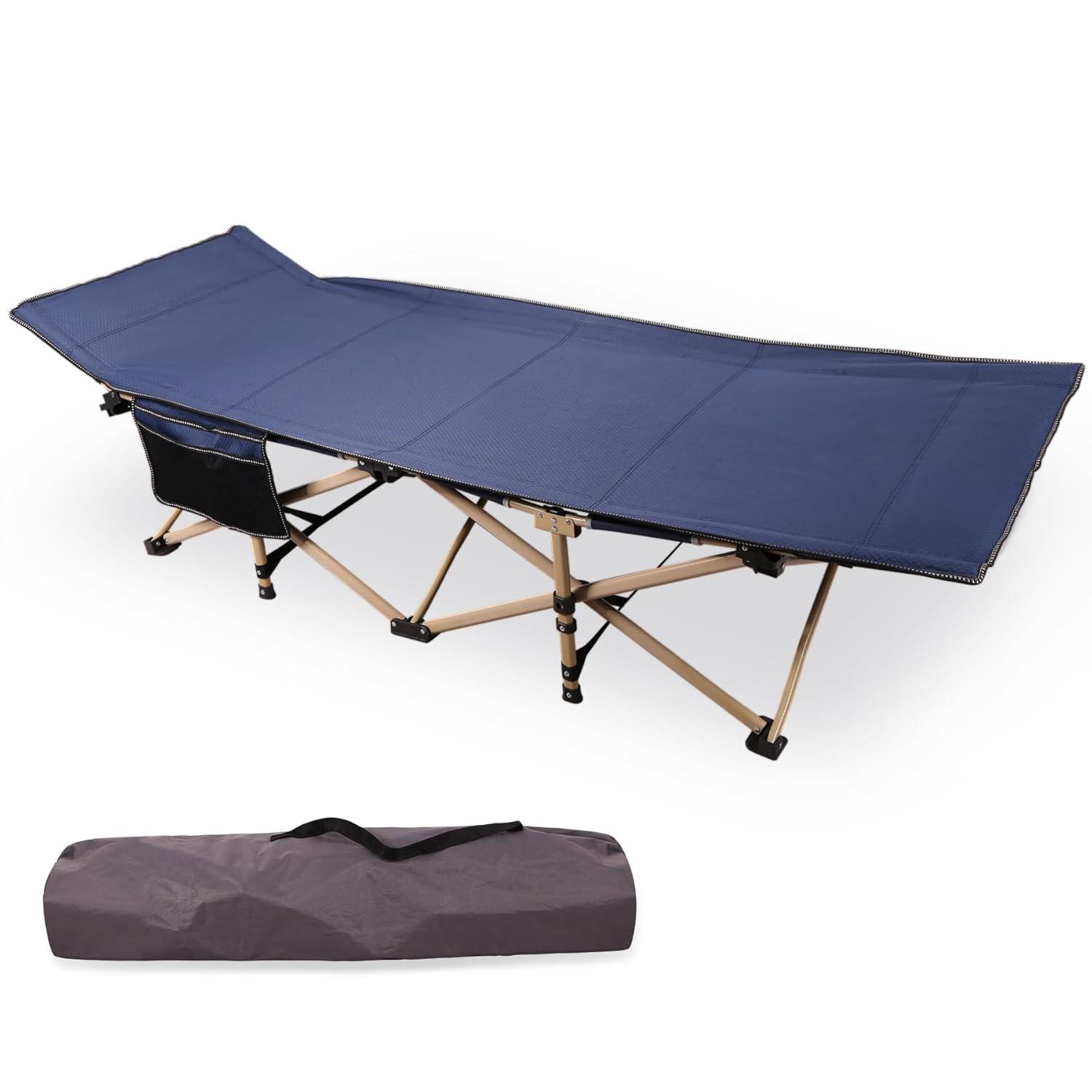 LIFETIME FLOORING LLC Oversized Camping Cots For Adults 500Lbs, Extra Wide Tall Sleeping Cots Heavy Duty,  Cots Portable For Outdoor Indoor Office