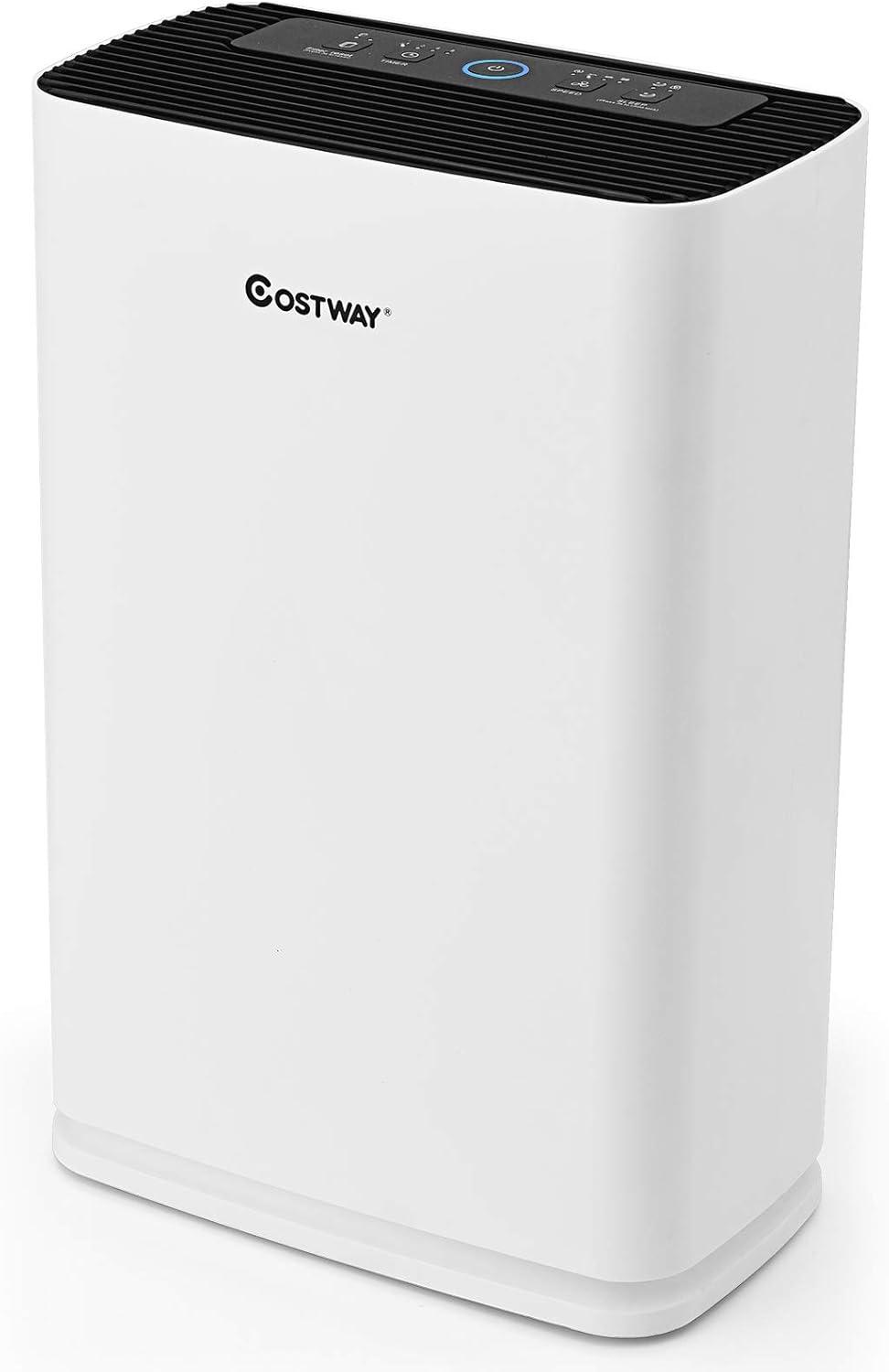 Costway White HEPA Air Purifier with Odor Absorbing Filter