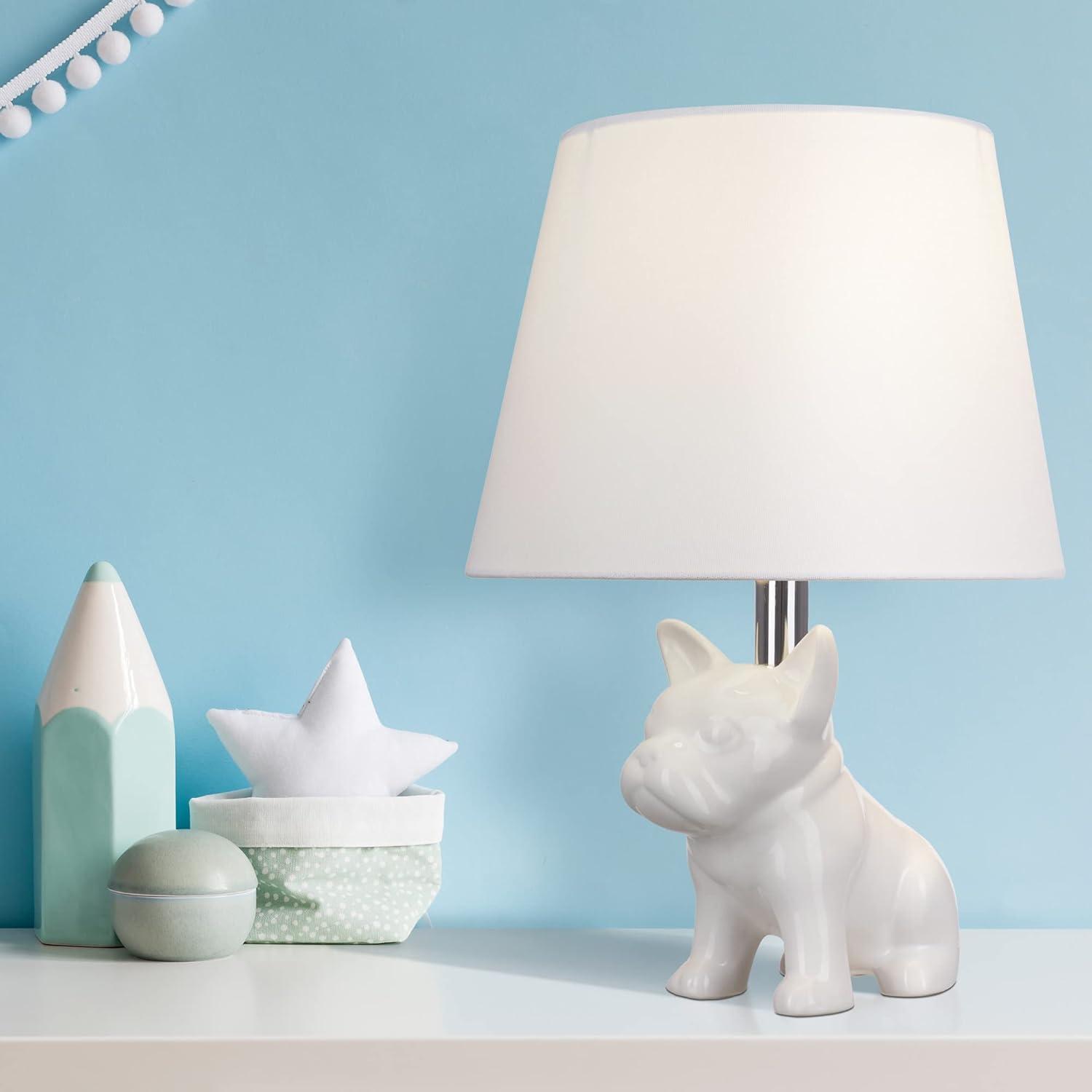 Bulldog Ceramic Table Lamp - White