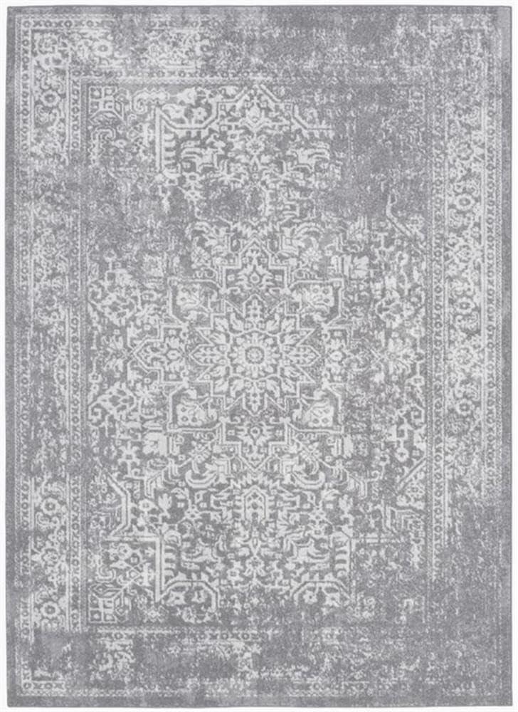 Evoke EVK256 Power Loomed Indoor Area Rug - Silver/Ivory - 6'7"x6'7" - Safavieh