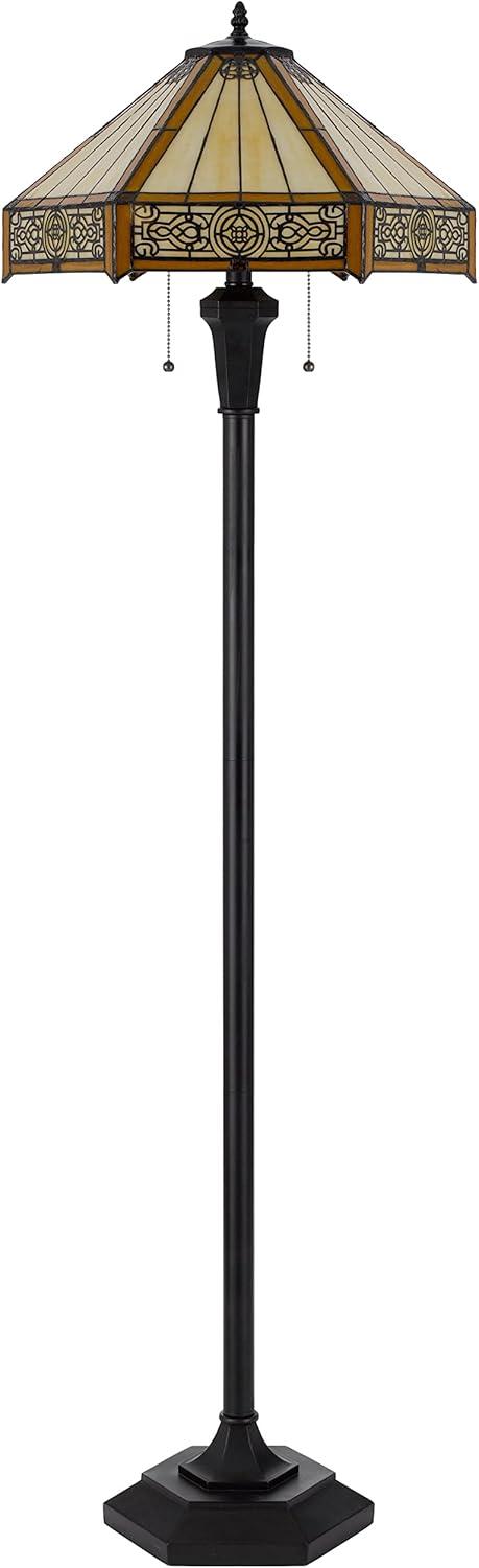 Cal Lighting Bo-3112Fl Tiffany 2 Light 60" Tall Tiffany Floor Lamp - Bronze