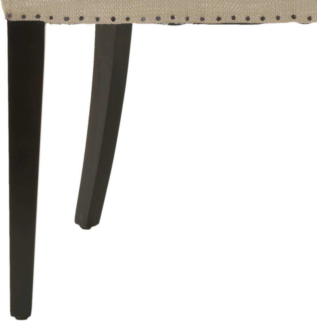 Becca 19''H Dining Chair with Silver Nail Heads - Cream/Leather - Safavieh