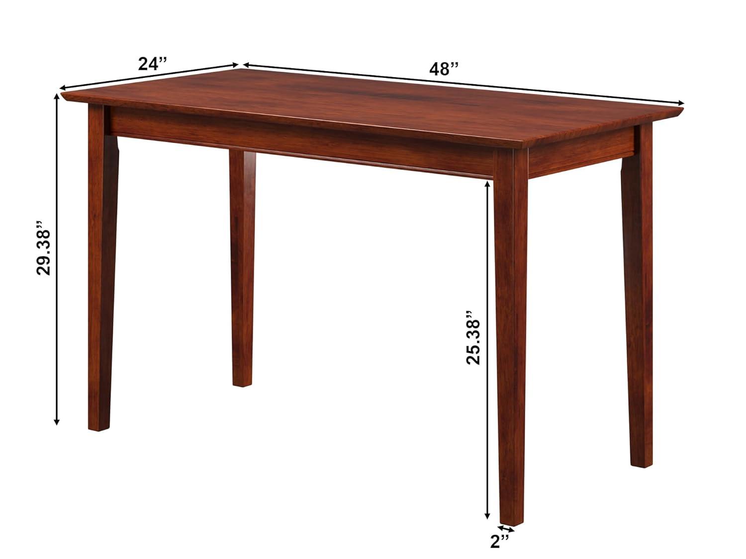 AFI 48" Solid Wood Shaker Design-Home Office, Laptop Computer Work Study Desk with USB Charger in Walnut