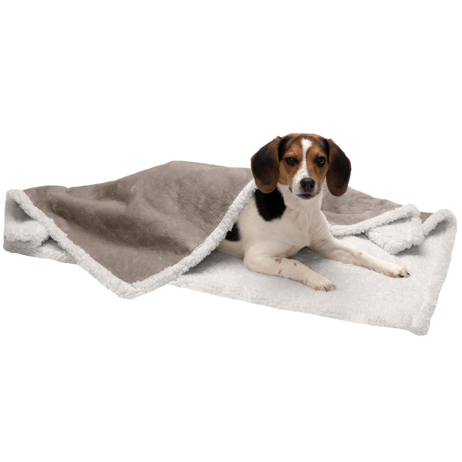 FurHaven Snuggly & Warm Soft-Edge Warming Waterproof Blanket