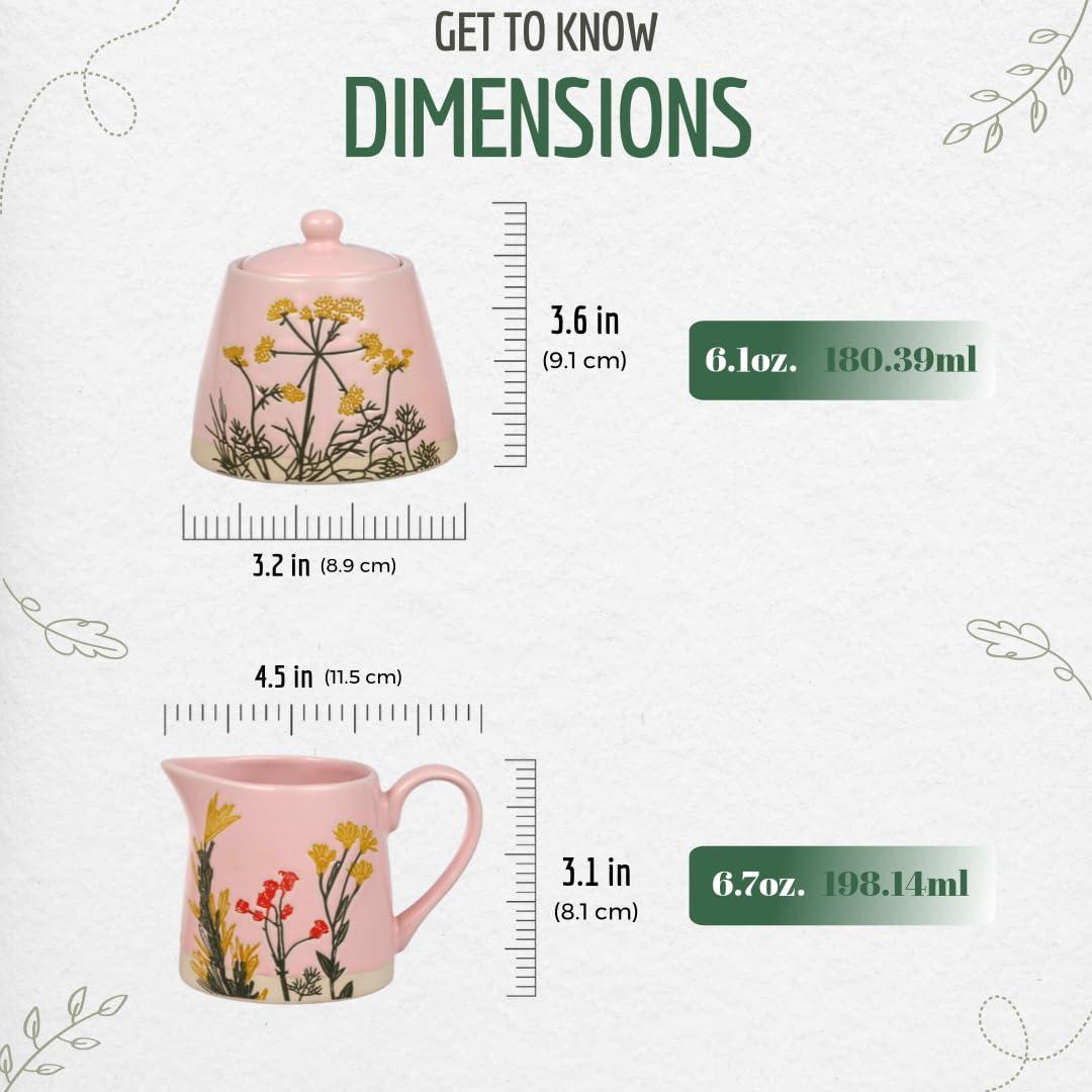 Cookspire - Elegant and Modern Pink Sugar Bowl and Creamer Set for Tea and Coffee Bar, Sugar Container with Lid, Cute Kitchen Accessories, Ideal Gift for any occasion