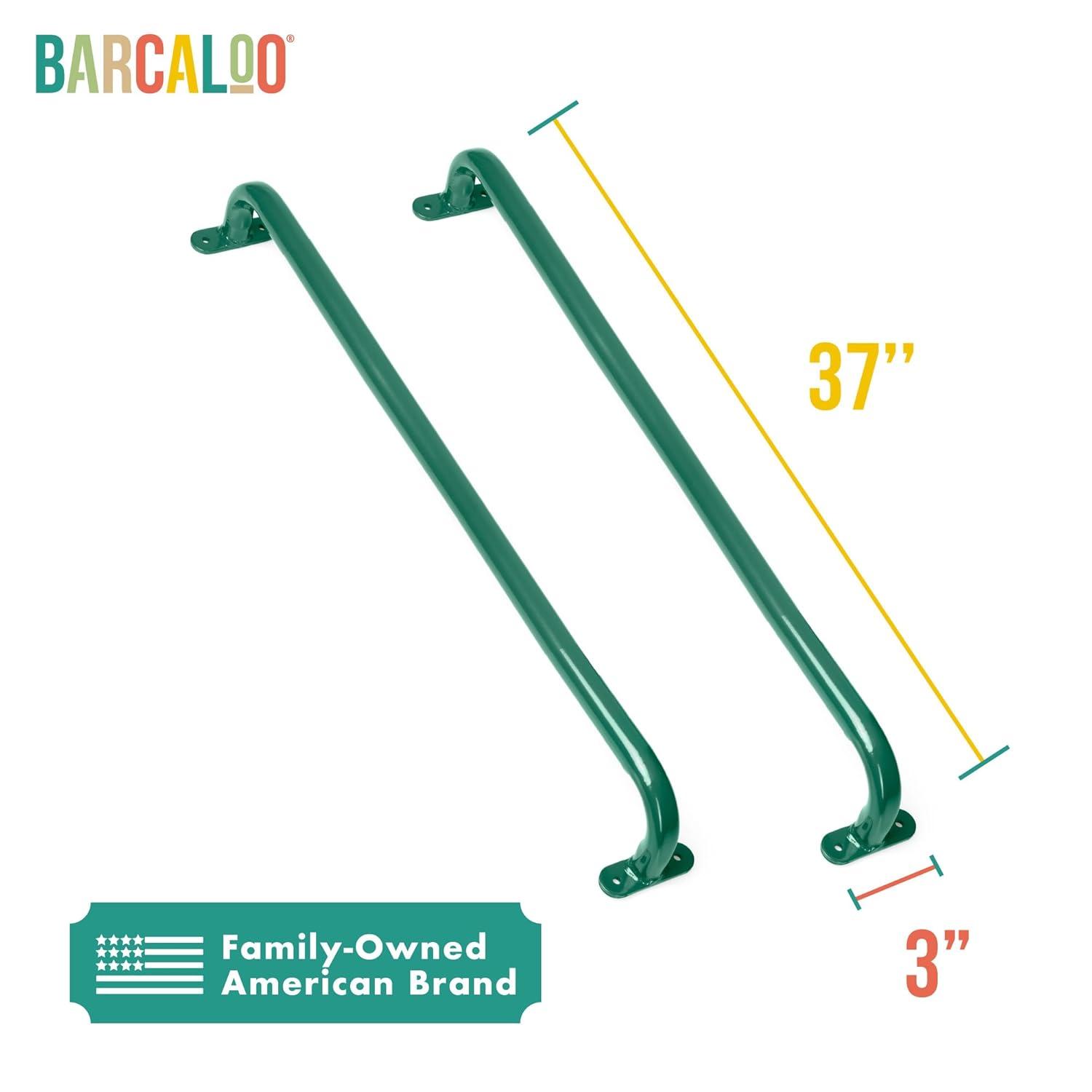 37 Inch Playground Accessories Metal Safety Handles – Long Green Grab Handle Bars for Playset Ladder, Jungle Gym, Monkey Bars, Swing Set, and More