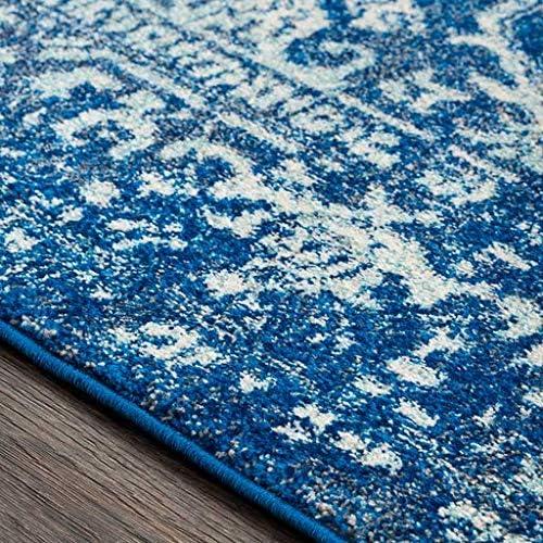 Livabliss 7'10"x10'3" Worsham Traditional Rug Dark Blue: Stain & Fade-Resistant, Medium Pile, Indoor Use