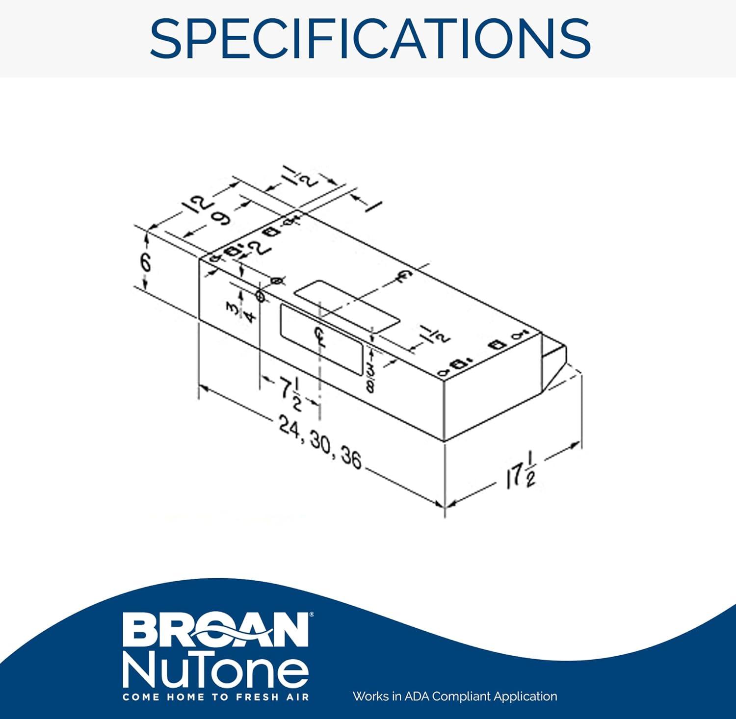 Broan NuTone 30" White Steel Under Cabinet Range Hood