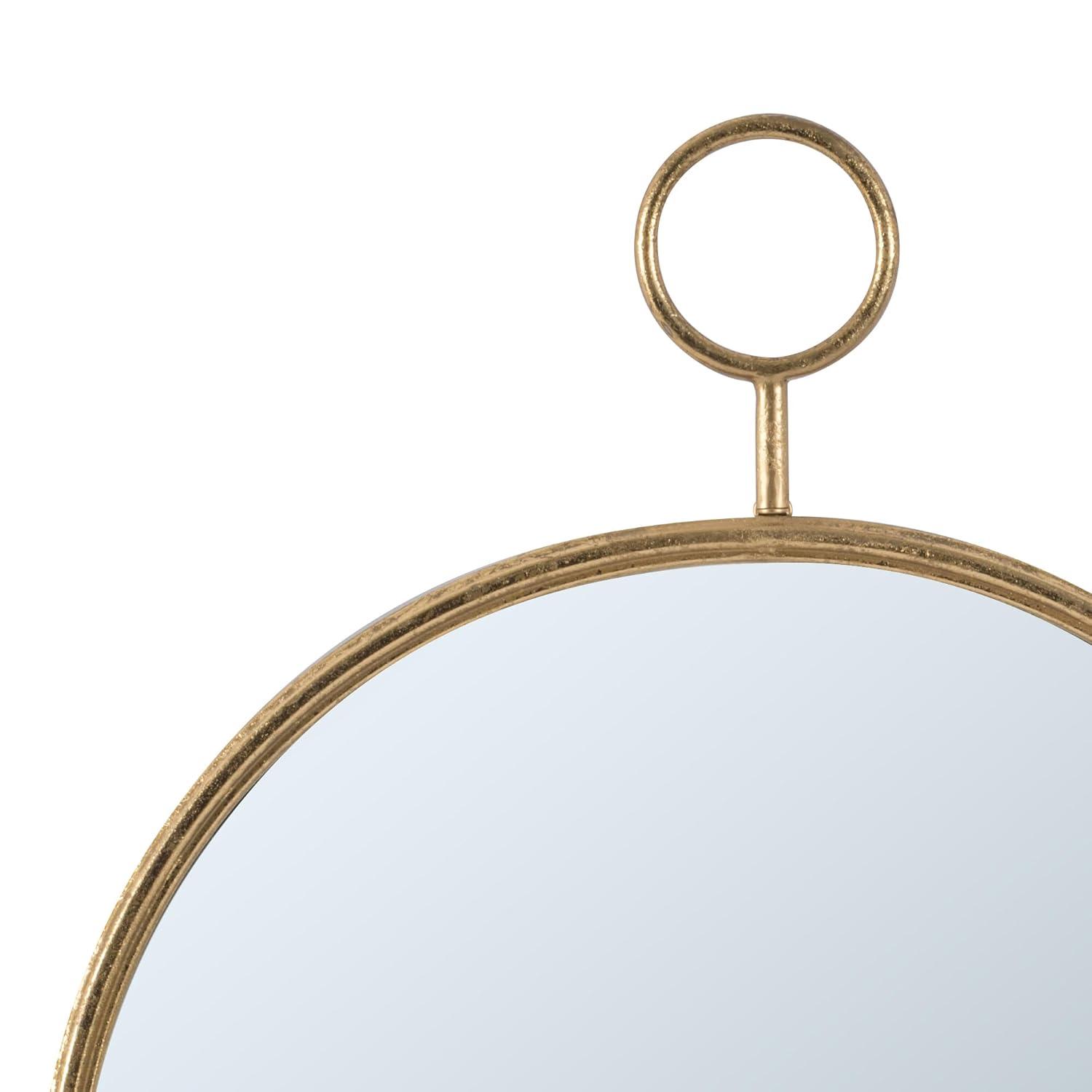 Benjara Oval Shape Metal Frame Wall Mirror, Small, Gold
