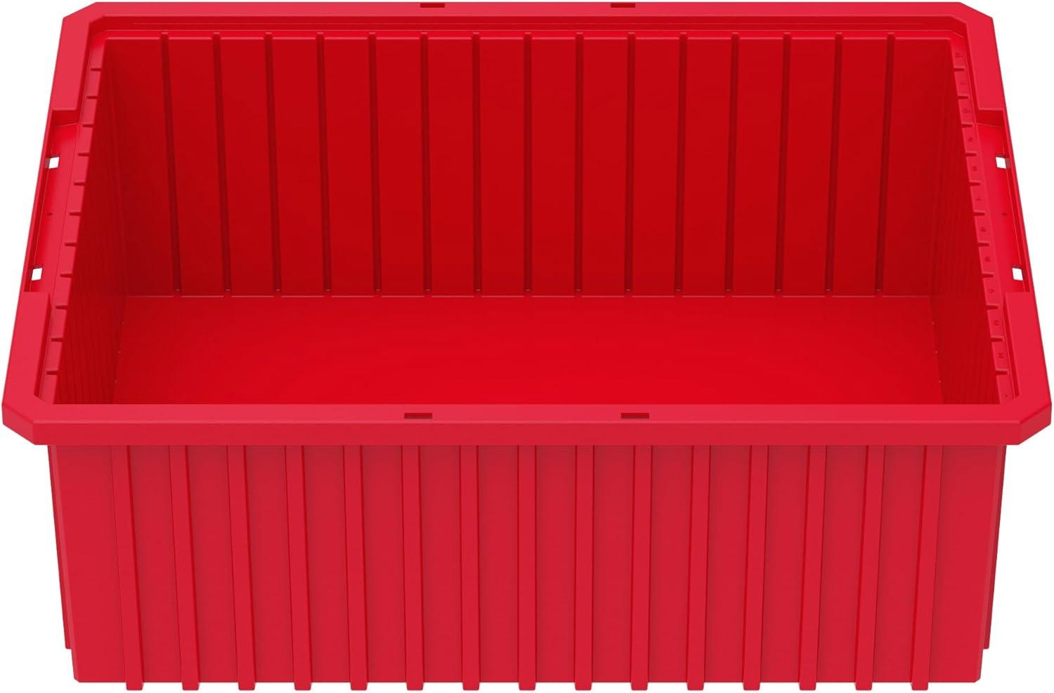 Red Plastic Rectangular Dividable Storage Container