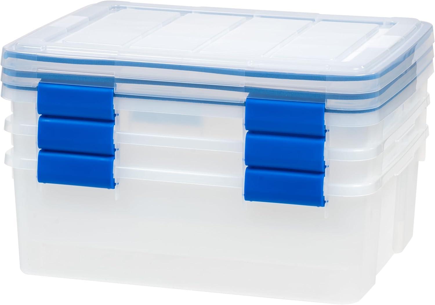 IRIS USA WEATHERPRO Plastic Storage Box with Durable Lid and Seal and Secure Latching Buckles