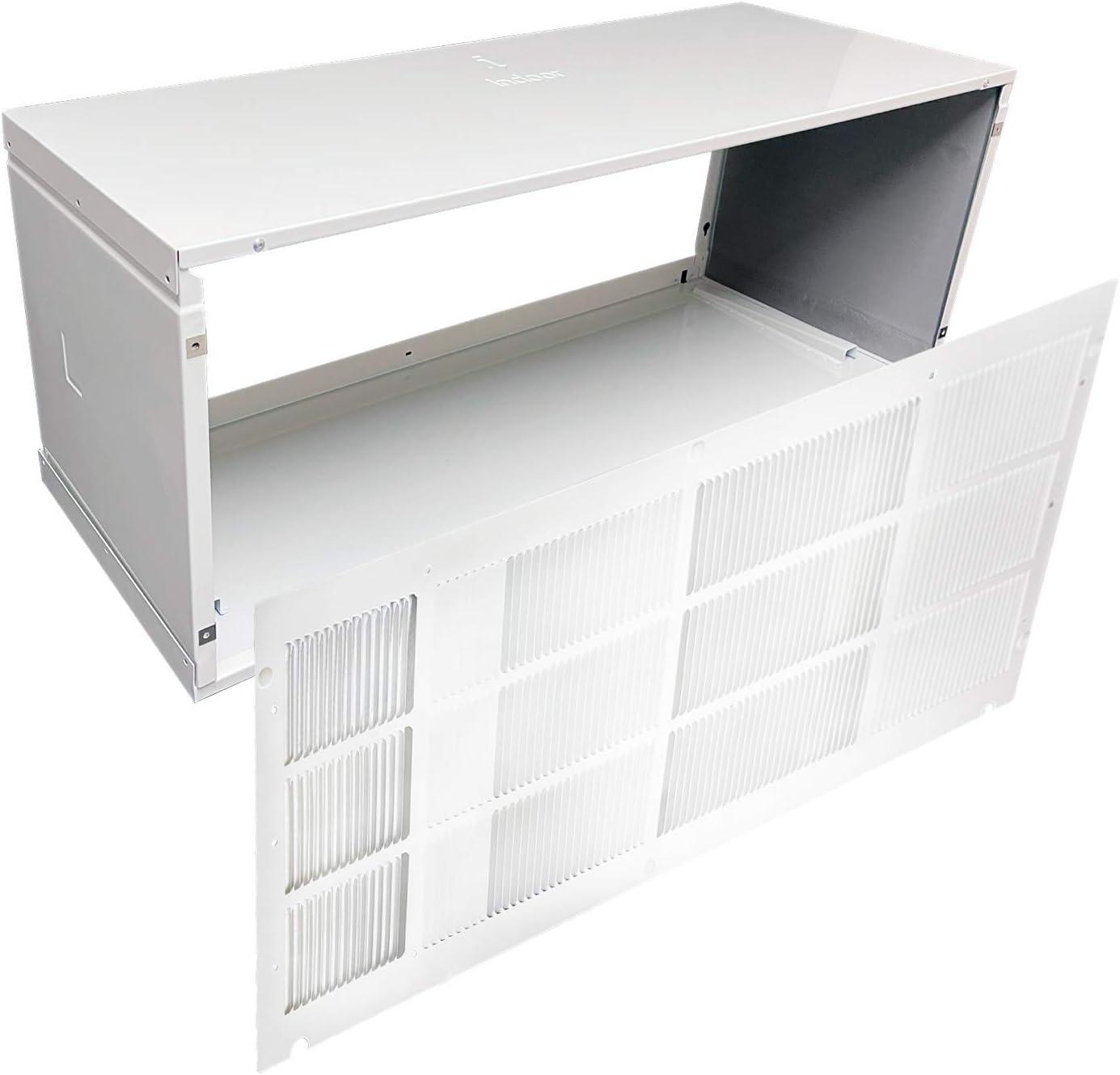 White Insulated Metal PTAC Wall Sleeve with Exterior Grille