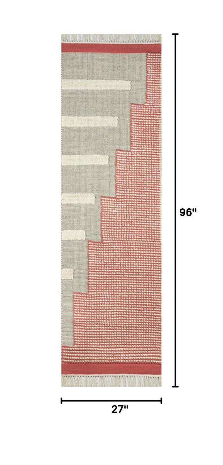Momeni Flatweave Wool Pink Area Rug
