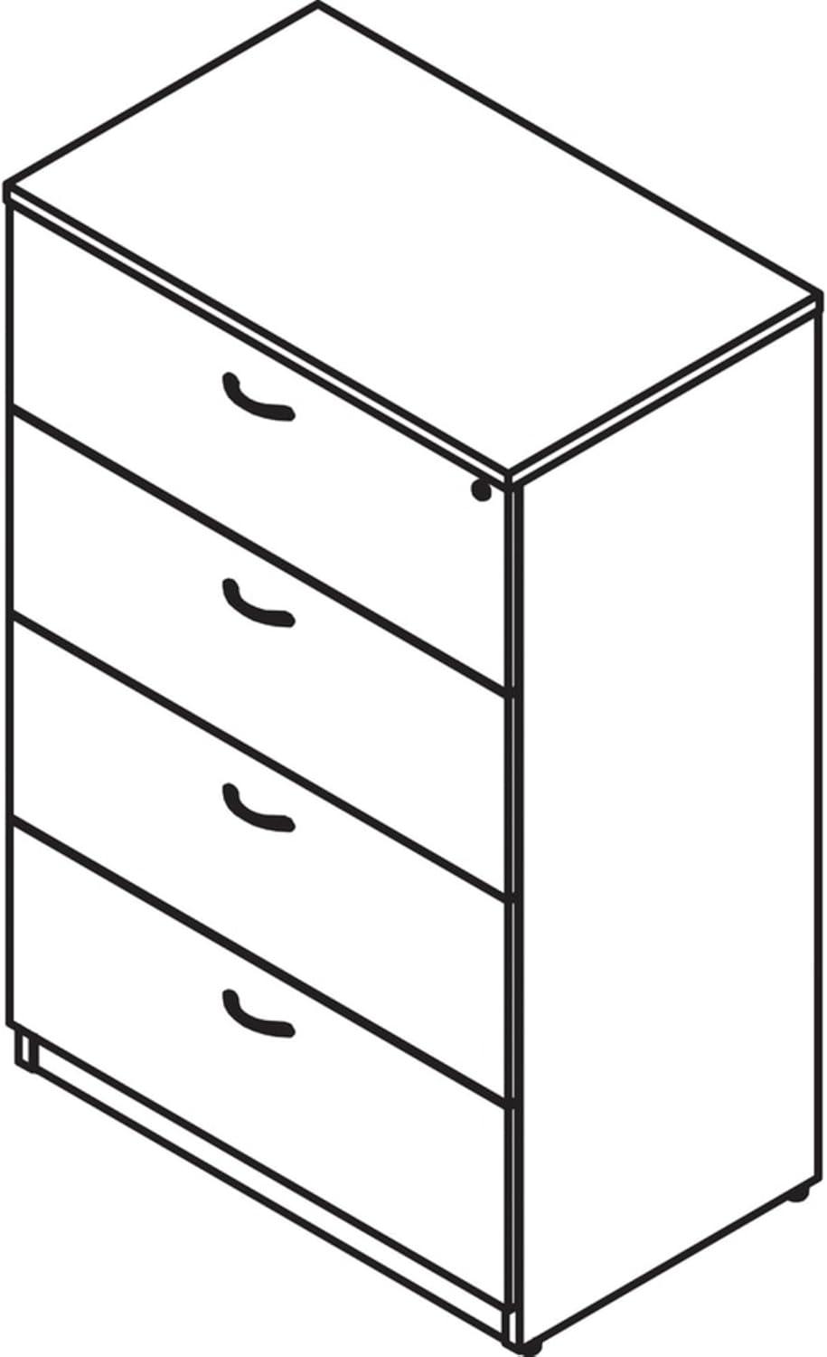 Lorell Essentials Lateral File - Top, 35.5" x 22" x 54.8" - 4 x File Drawer(s) - Material: Polyvinyl Chloride (PVC) Edge