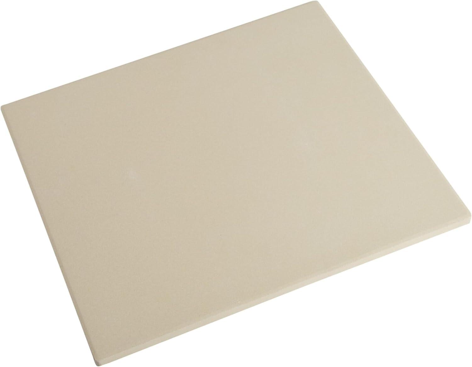 Beige Rectangular Ceramic Pizza Stone for Oven and Grill, 14x16-Inch