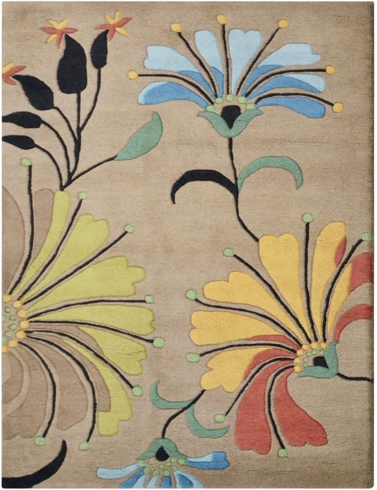 Rugsotic Carpets Hand Tufted Wool Eco-Friendly Area Rugs - 4'x6', Rectangle, Camel, Modern Contemporary Design, High Pile Handmade Anti Skid Rugs for Living Room, Bed Room (K00219)