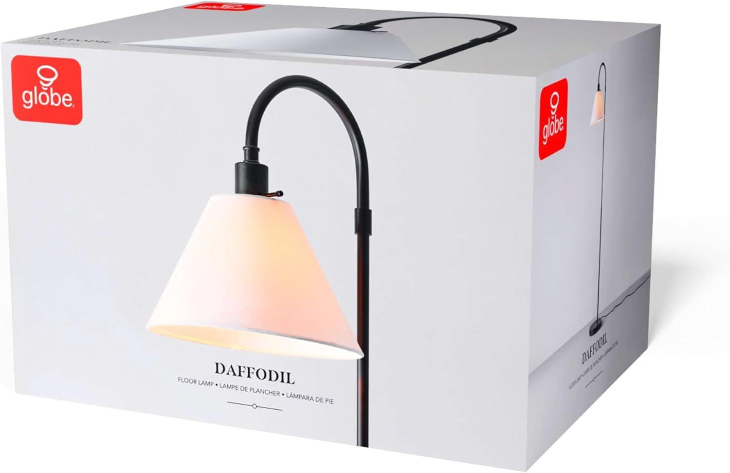 Globe Electric Barden 58" Black Floor Lamp with Dark Gray Velvet Shade Made of Metal Material