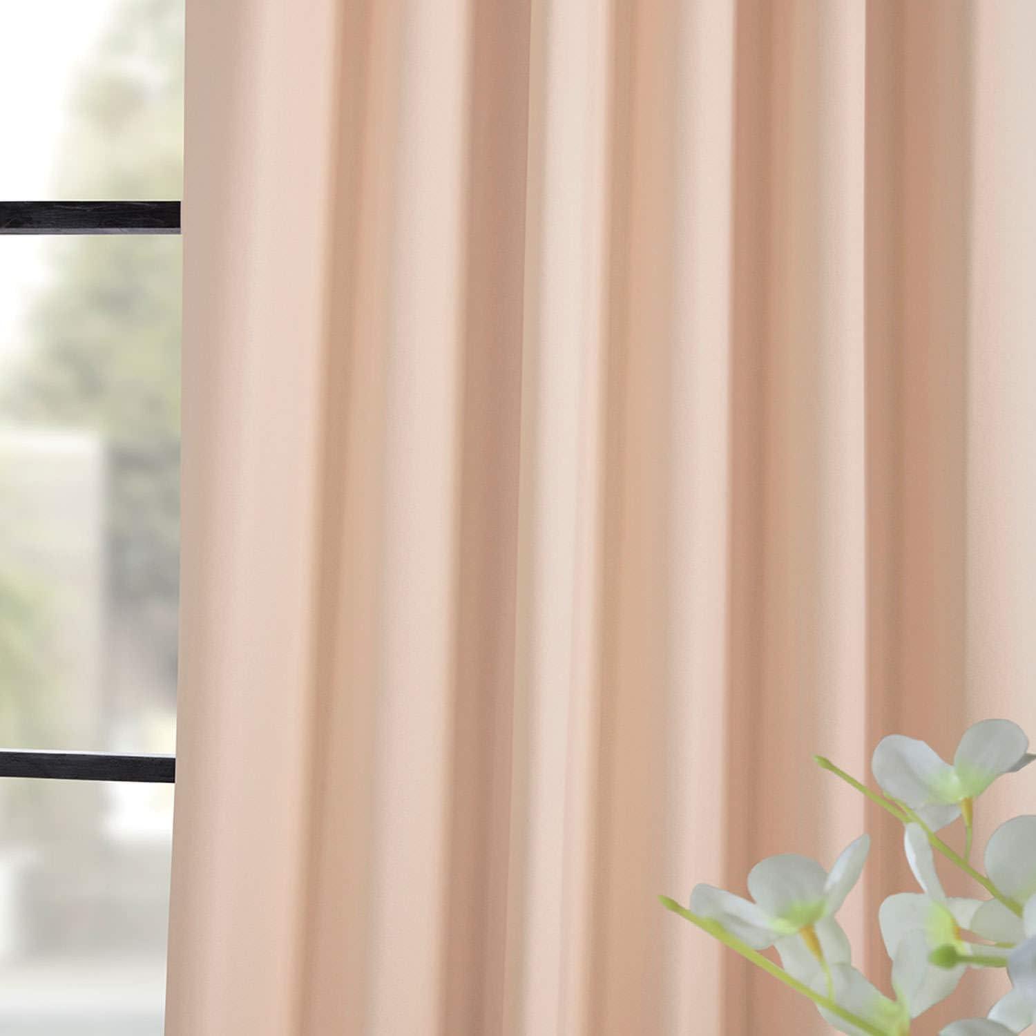 Bellini Peach 108" Blackout Polyester Rod Pocket Curtains