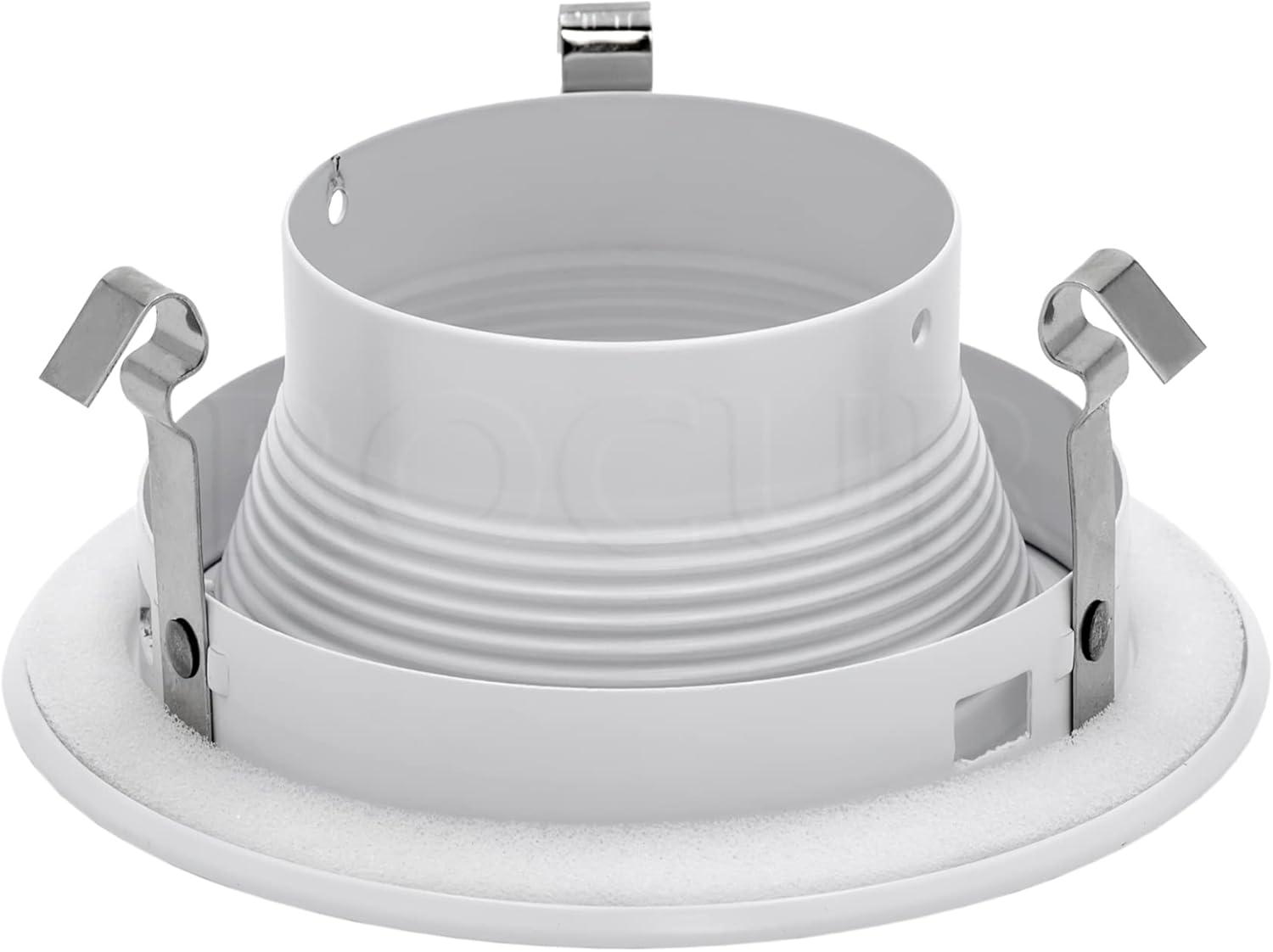 White 4-Inch Recessed Can Light Trim with Step Baffle, 6-Pack