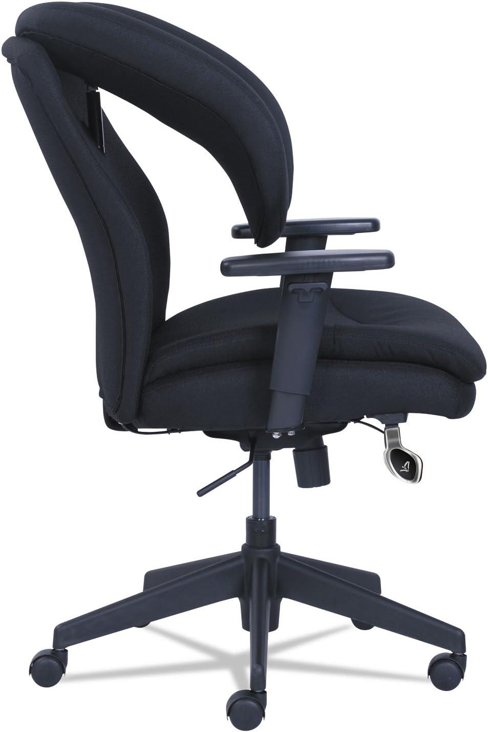 SertaPedic Cosset Ergonomic Task Chair, Supports Up to 275 lb, 19.5" to 22.5" Seat Height, Black