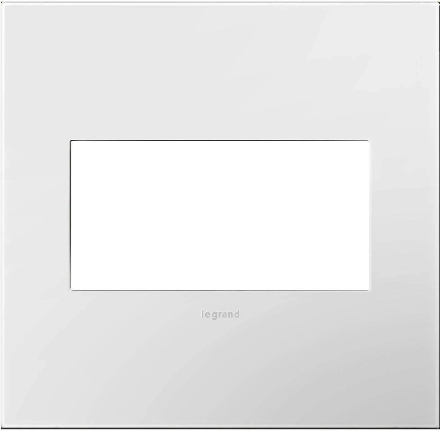 Legrand adorne 2-Gang Screwless Wall Plate in Gloss White-on-White Finish, AWP2GWHW10