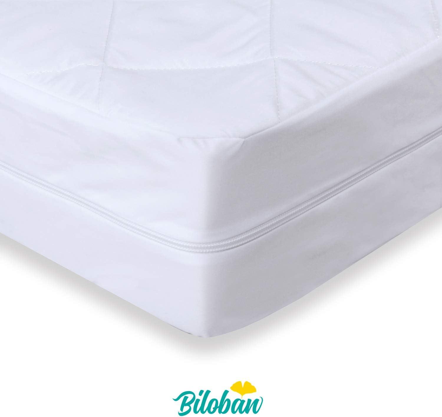 Biloban Waterproof Zippered Polyester Mattress Encasement, Crib Bed