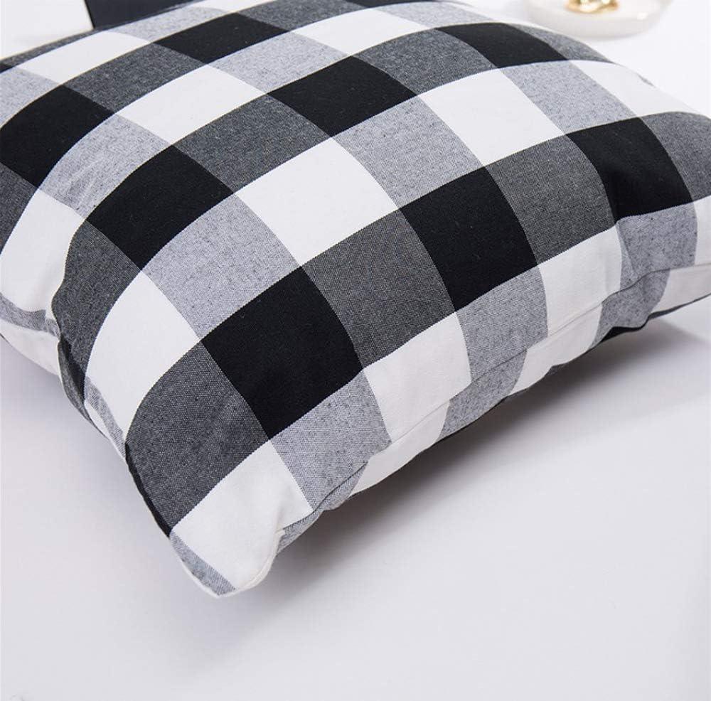 4pk 18"x18" Gingham Buffalo Check Assorted Square Throw Pillow Covers Black/White - Design Imports: Cotton, Machine Washable