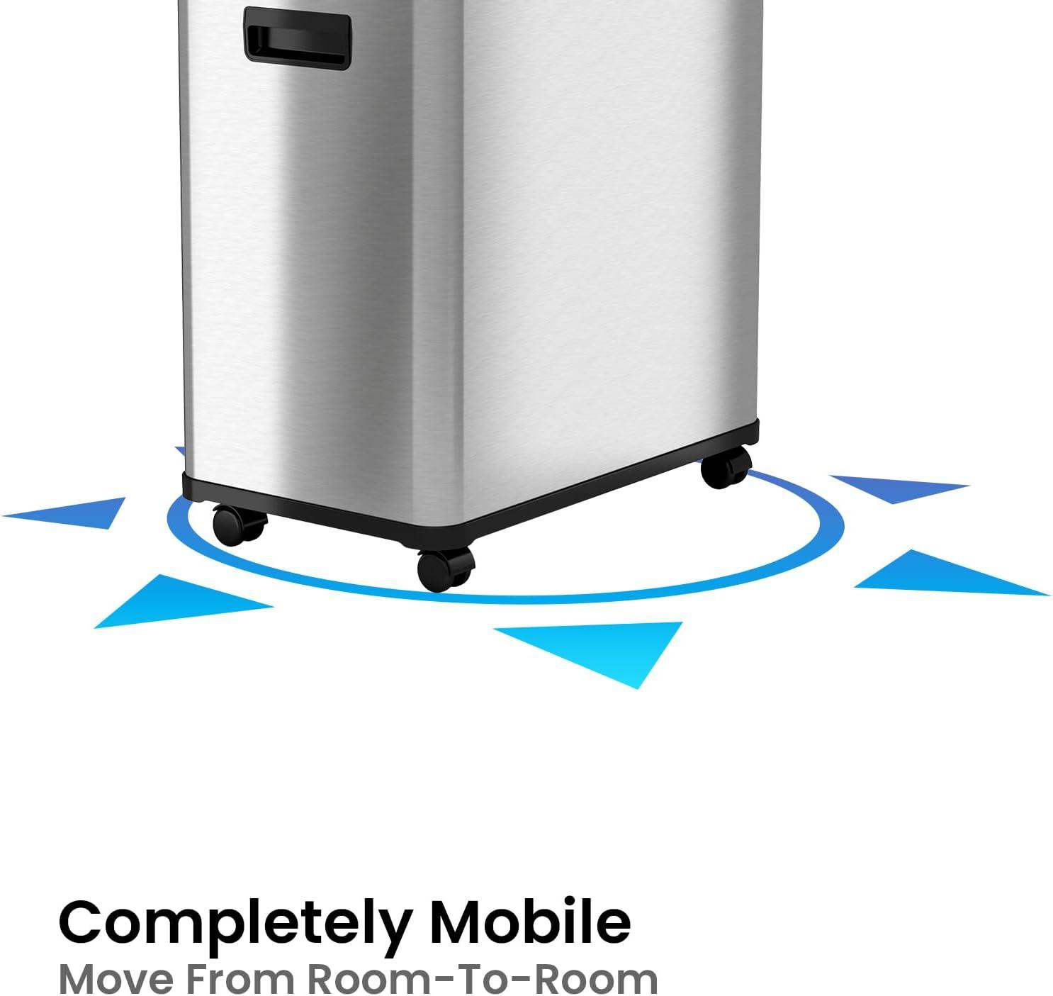 iTouchless Erik Stainless Steel 16 Gallon Motion Sensor Multi-Compartments Trash & Recycling Bin