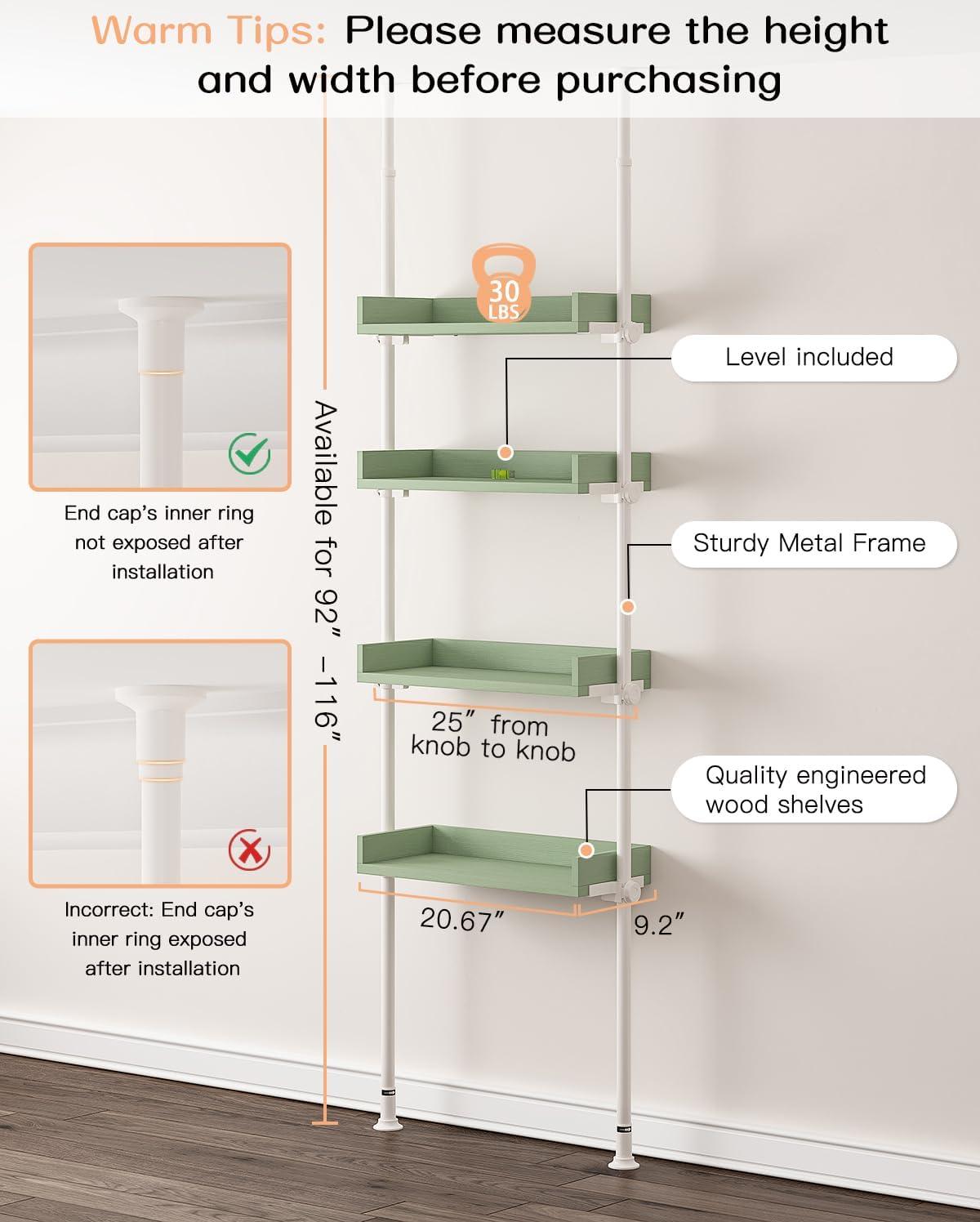 Mint Green Adjustable Over-the-Toilet Storage Cabinet with Shelves