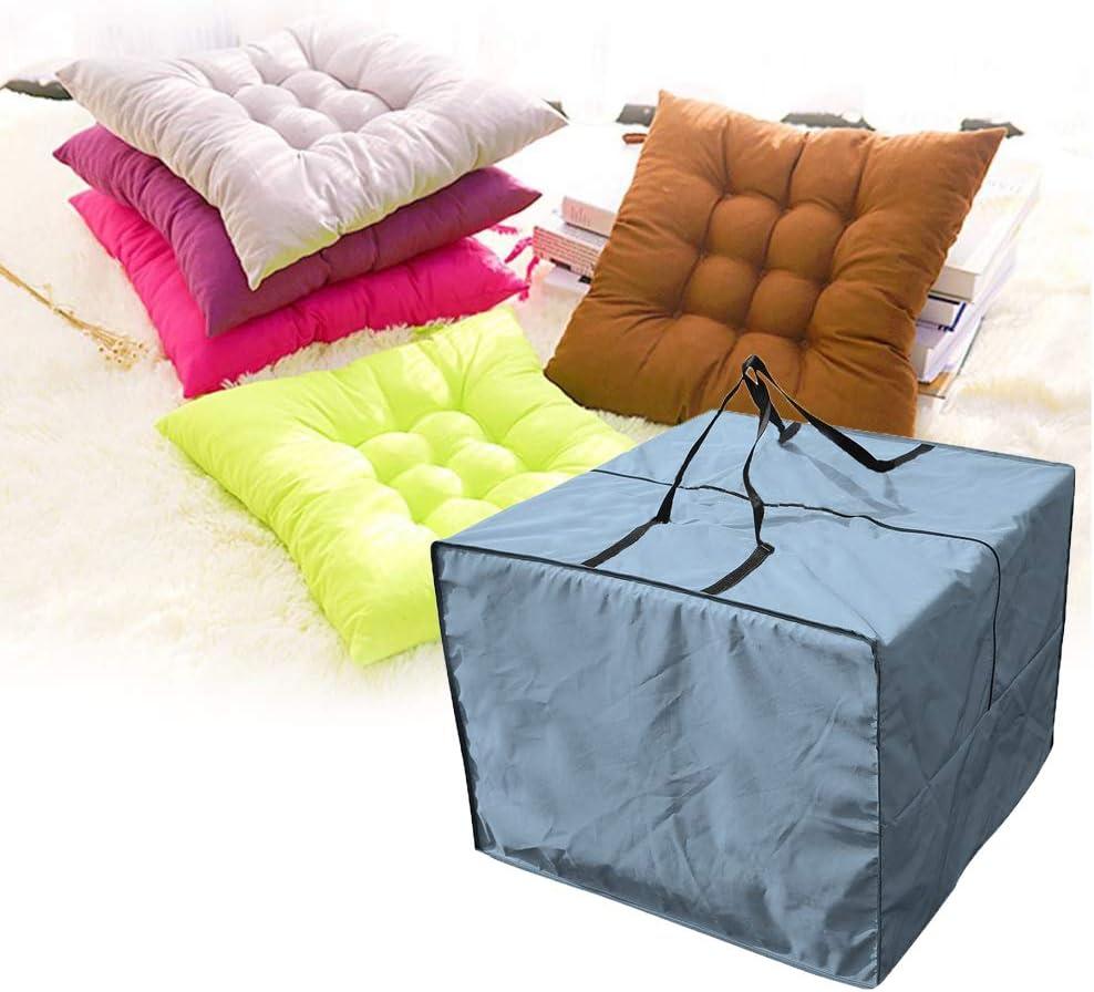 KunMing Outdoor Patio Furniture Seat Cushions Storage Bag with Zipper and Handles 32x32x24 Inches Waterproof Gray