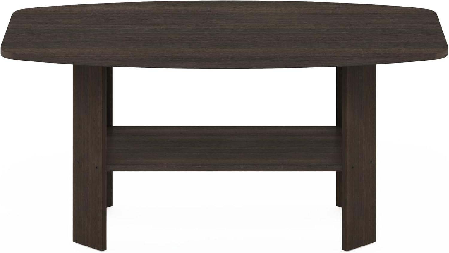 Furinno 35.5" Simple Design Industrial Coffee Table 2-Tier Rectangular Living Room Furniture,Dark Brown