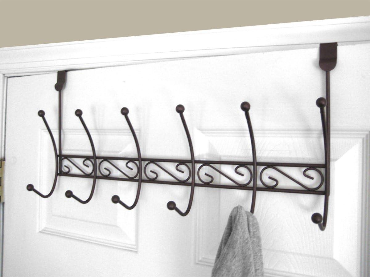 Bronze Heavy Duty Over-the-Door 6 Hook Rack