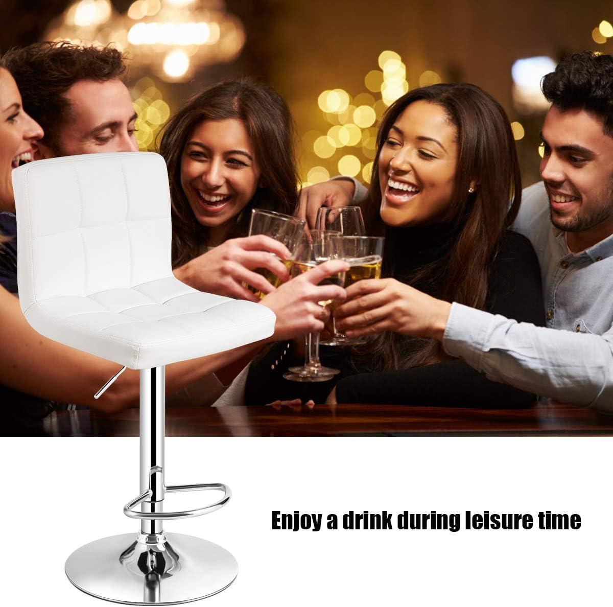 Bar Stools 1 Set Of 2, Counter Height Bar Stools, Square Cushion Bar Stools With Back, Footstool, Cafe, 2 Pieces