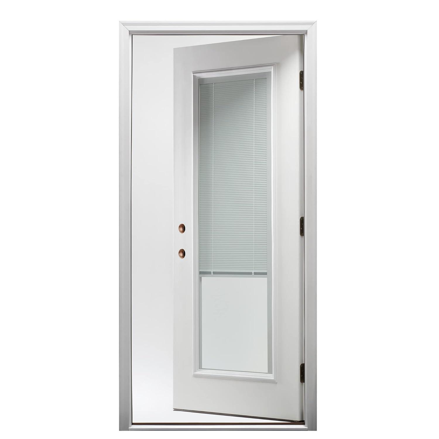 National Door Company EMJ686BLPR26R Steel Primed, Right Hand In-swing, Prehung Door, Full Lite, 30" x 80"