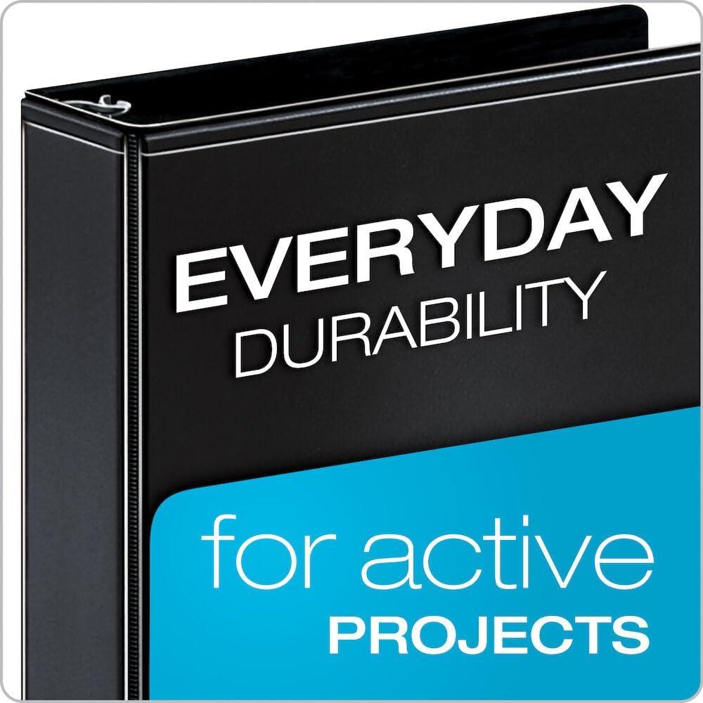 Cardinal Performer ClearVue Slant-D Ring Binder, 3 Rings, 5" Capacity, 11 x 8.5, Black