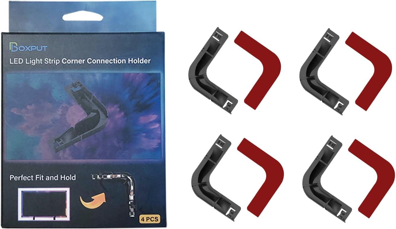 BOXPUT LED Light Strip Corner Connection Holder Replacement LED Light Strip Connectors LED Strip Mounting Clips Gapless Connectors for 8mm-12mm LED Strip Lights CH1