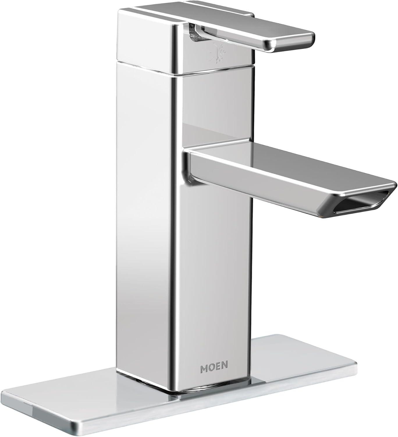 90 Degree Single Hole Bathroom Faucet with Drain Assembly