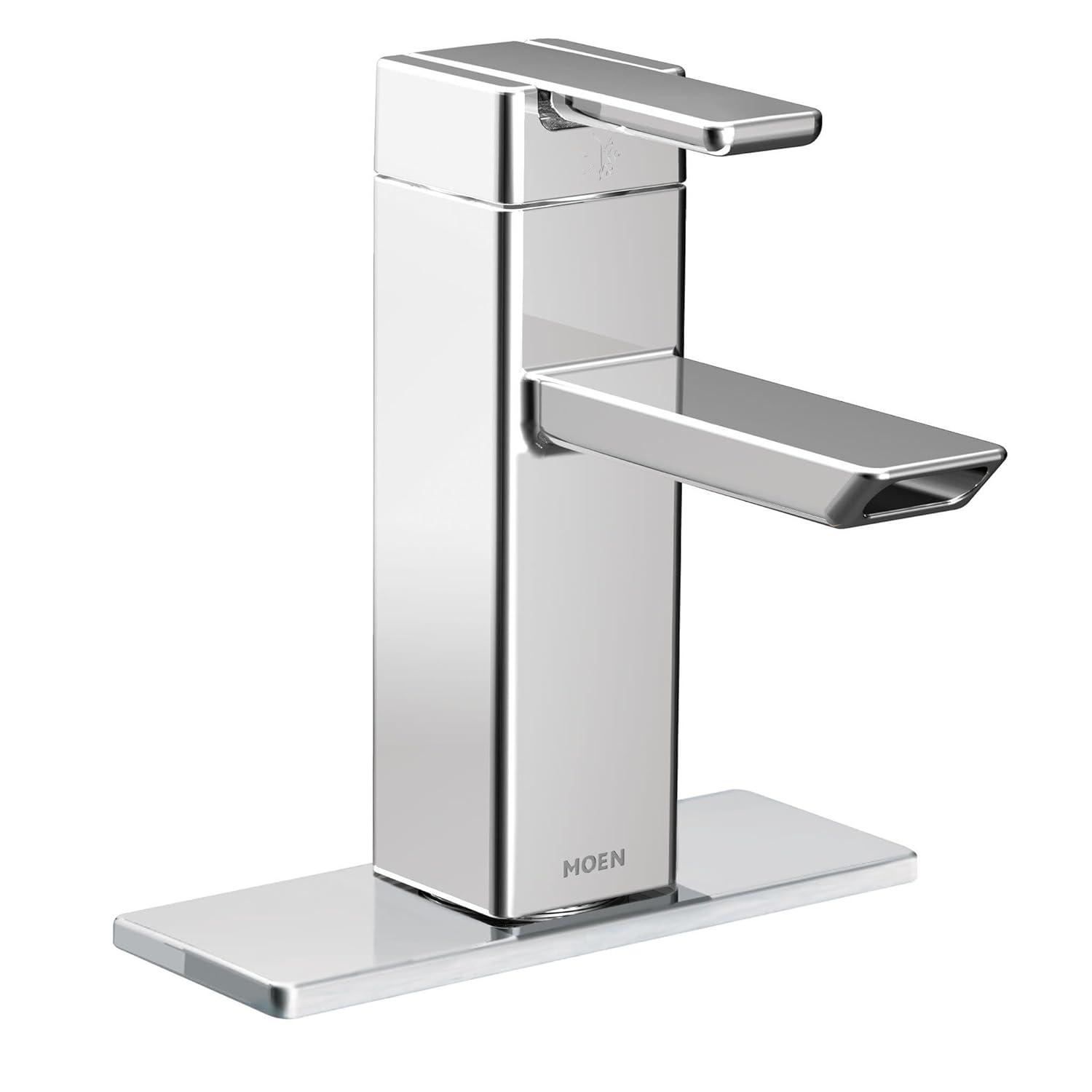 90 Degree Single Hole Bathroom Faucet with Drain Assembly