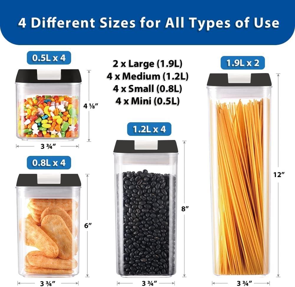 12pcs Airtight Food Storage Containers Set Kitchen and Pantry Organization