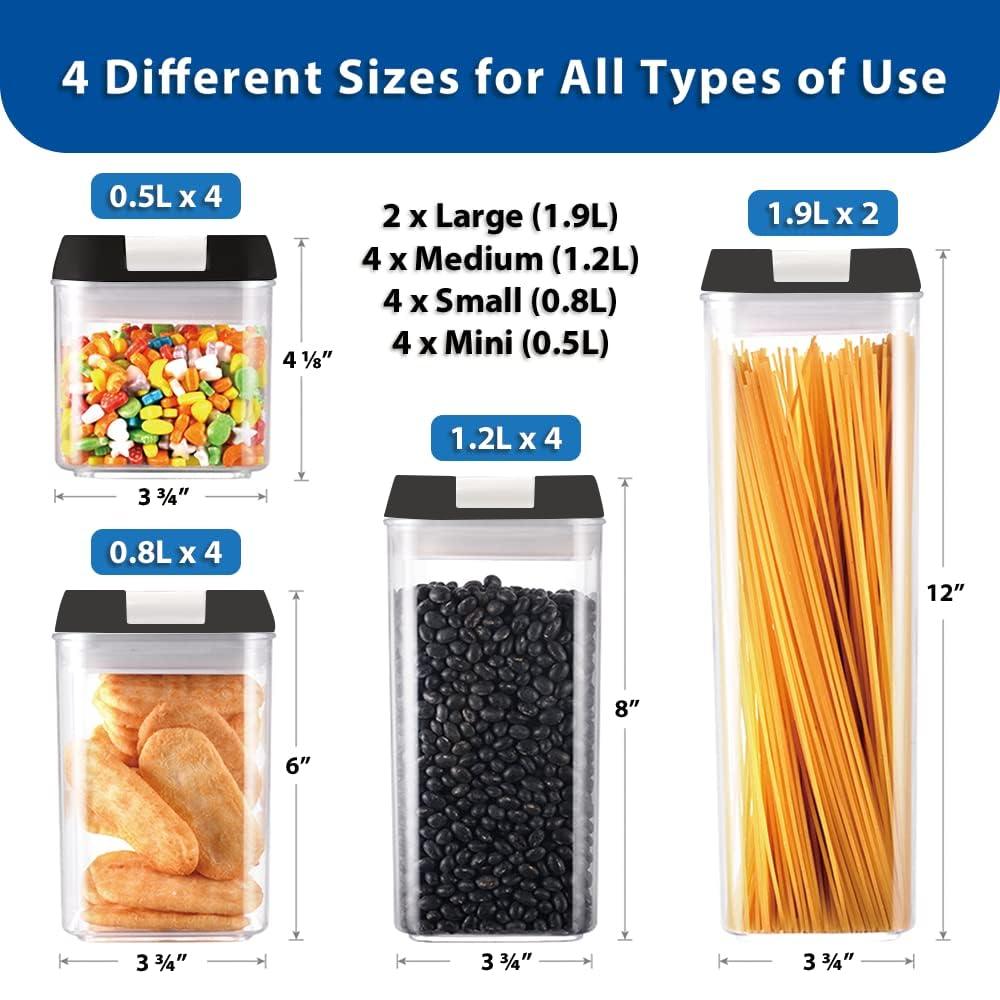 12pcs Airtight Food Storage Containers Set Kitchen and Pantry Organization