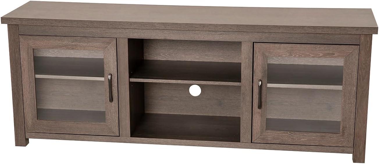 Flash Furniture Hatteras Classic TV Stand for up to 80" TVs with Glass Fronted Doors