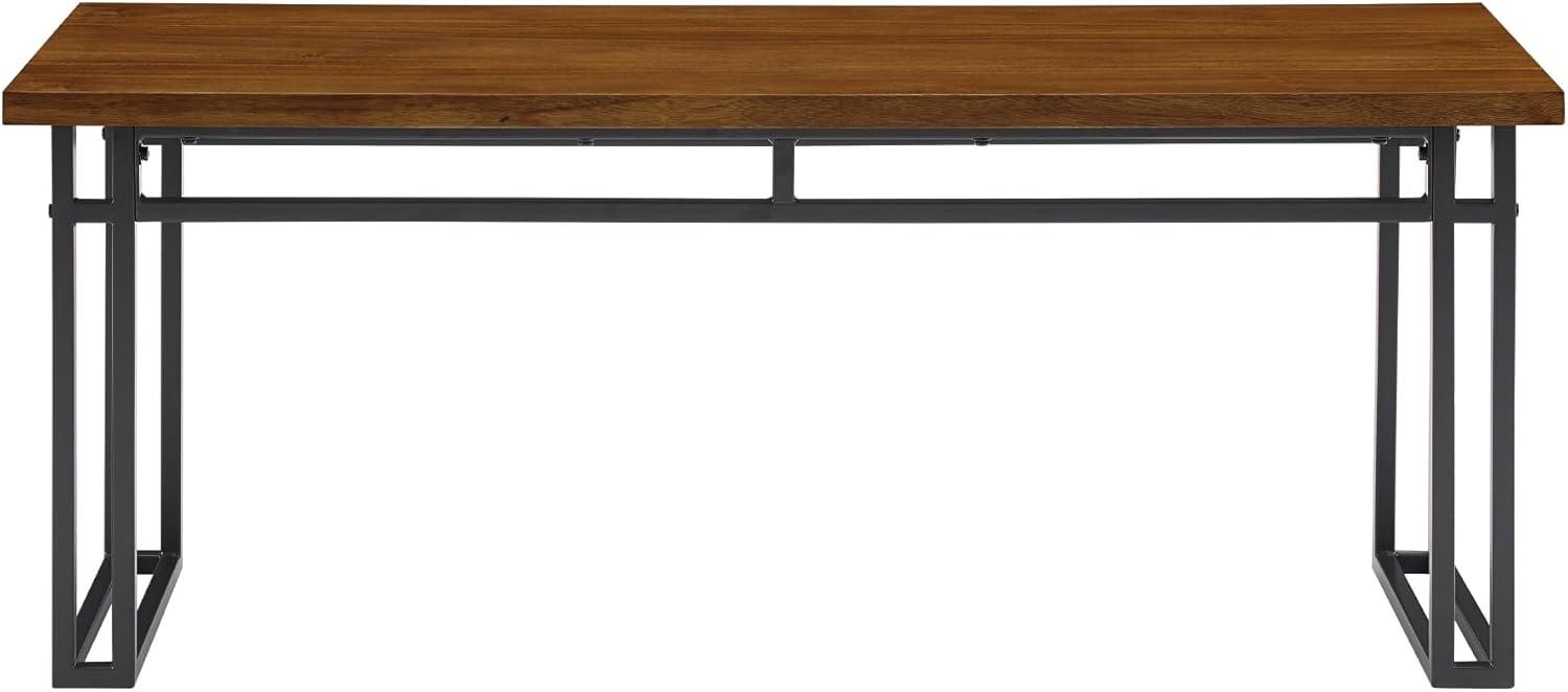 Debasish Dual-Metal Leg Wood Dining Bench