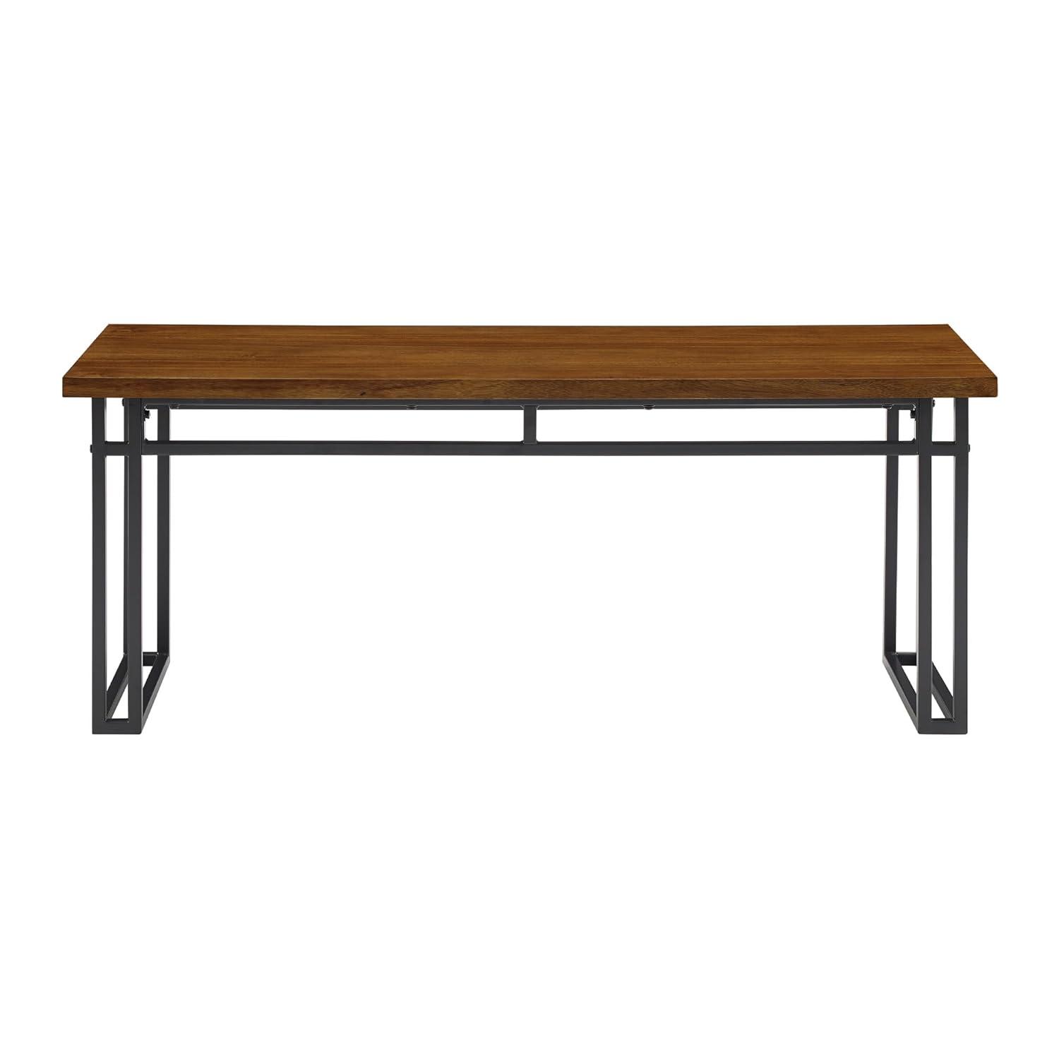 Debasish Dual-Metal Leg Wood Dining Bench