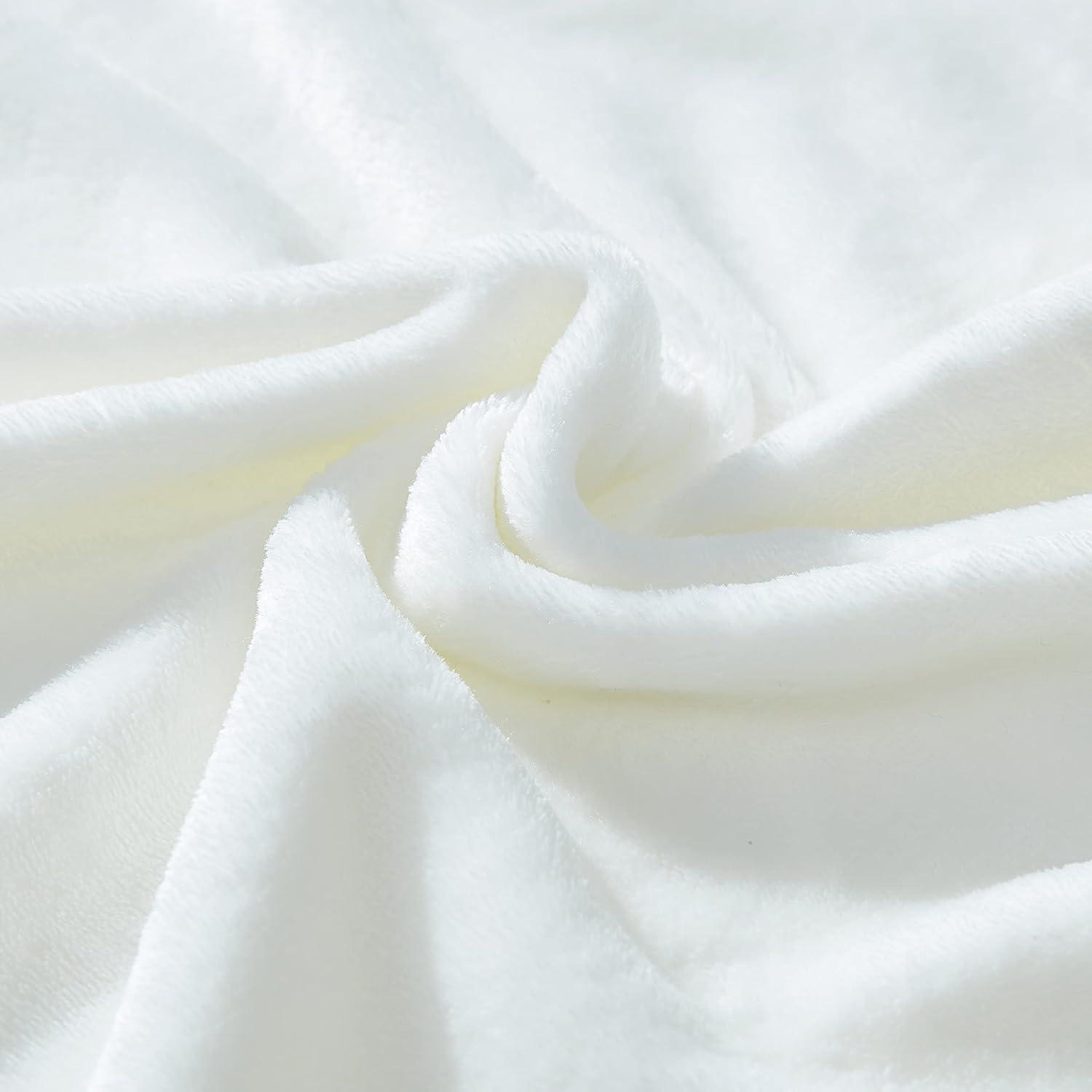 Full Solid White Ultra Soft Fleece Blanket