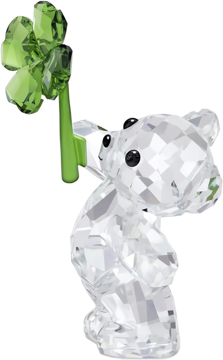 Kris Bear Crystal Figurine with Green Clover